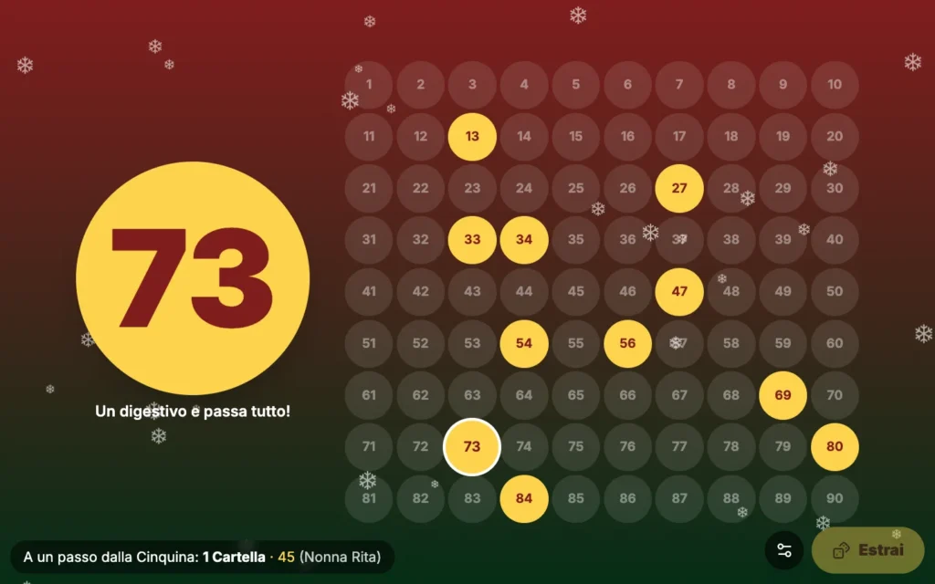 Bingo, schermata 1