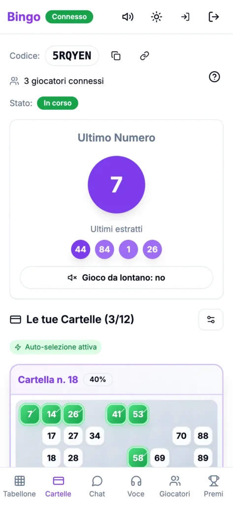 Bingo, schermata 2